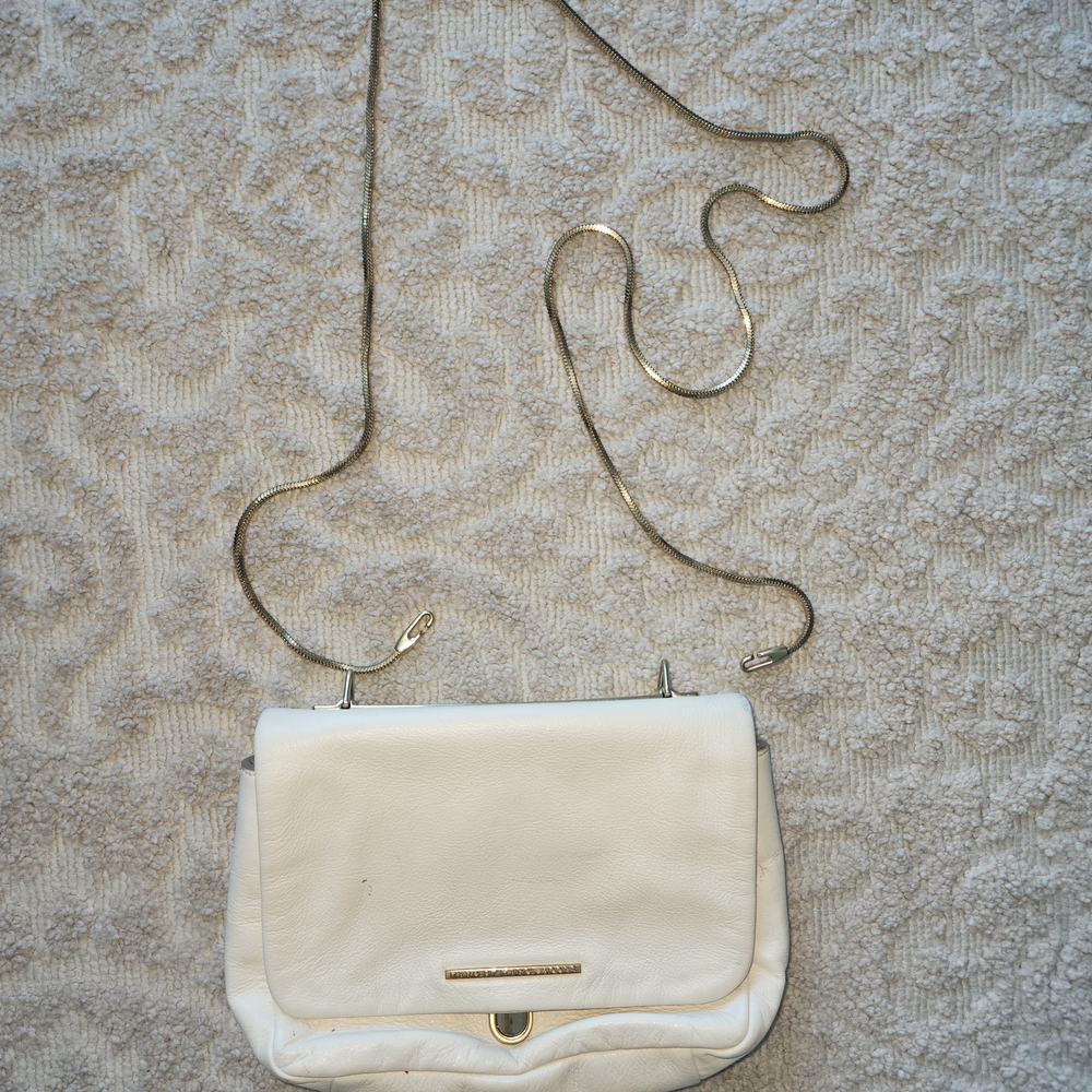 Marc Jacobs White Crossbody Bag with Gold Chain